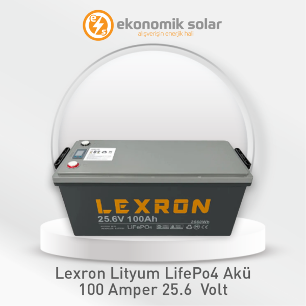 Lexron Lityum LifePo4 Akü – 100 Amper / 25.6 Volt